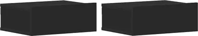 Produktbild von vidaXL Hängende Nachttische 2 Stk. Schwarz 40x30x15 cm Holzwerkstoff