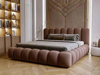 Produktbild von GrainGold Polsterbett Averia 180x200 cm - Bett 180x200, Polsterbett mit Bettkasten und Lattenrost - Braun (Royal 06)