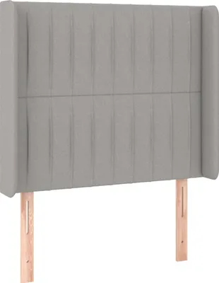 Produktbild von Kopfteil mit Ohren Hellgrau 93x16x118/128 cm Stoff
