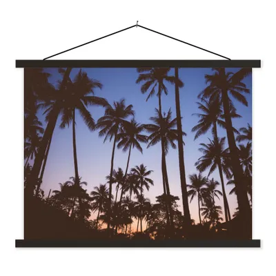 Produktbild von MuchoWow® Textilposter Palme - Tropisch - Sommer - Himmel 150x113 cm mit holzfarbenen Rahmen - Poster