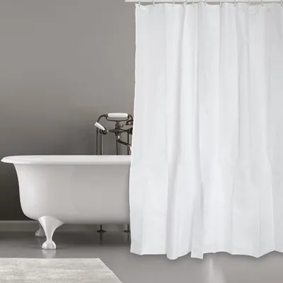 Produktbild von MSV Duschvorhang mit Ringen - weis - Polyester - 180 x 200 cm