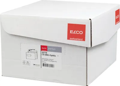Image de Elco 32778 Briefumschlag Office Box mit Deckel - C5, weiß, haftklebend, mit Fenster, 80 g/qm, 500 Stück