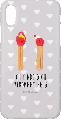 Produktbild von Mr. & Mrs. Panda Iphone 10 Handyhülle Streichhölzer - Grau Pastell - Geschenk, Handy, Liebesbeweis, Cover, Freundin, Liebesgeschenk, X, Hülle