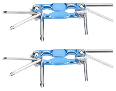 Produktbild von 2-teiliges Klappschraubendreher-Set mit ergonomischem Griff aus robustem, hochkohlenstoffhaltigem Stahl – flexibles Klappschraubendreher-Set für Reparaturen im Haushalt