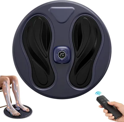 Imagen del producto de Masajeador eléctrico para pies y piernas, con almohadillas de silicona, que estimula la circulación sanguínea, alivia el dolor y es fácil de limpiar