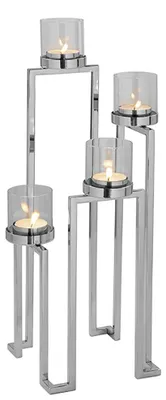 Produktbild von GRANT Leuchter - silber - Edelstahl - H. 56cm - 4-flammiger Leuchter