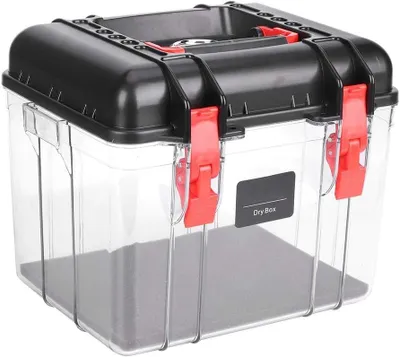 Image de Boîte résistante à l'humidité - Plastique robuste - Étanchéité forte - Poignée portable - Boîtier transparent
