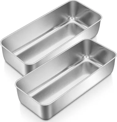 Zdjęcie produktu dla Forma do pieczenia – srebrna – 33 x 15 x 7 cm – stal nierdzewna – do pieczenia chleba, ciast i tostów