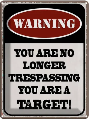 Produktbild von vianmo Blechschild 40x30 cm Warning you no longer target Warnschild Hinweisschild Sicherheit Vorsicht