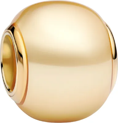A single gold charm on a white background.