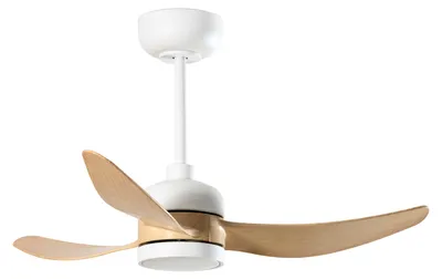 Image de Forlight - Ventilateur de plafond CERO, 6 vitesses, télécommande incluse, bois clair, pales en bois clair, mode été/hiver, blanc, pales en bois clair