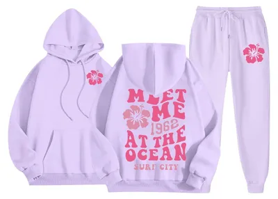 Imagen del producto de Elzusha - Conjunto deportivo que incluye sudadera con capucha y pantalón holgado