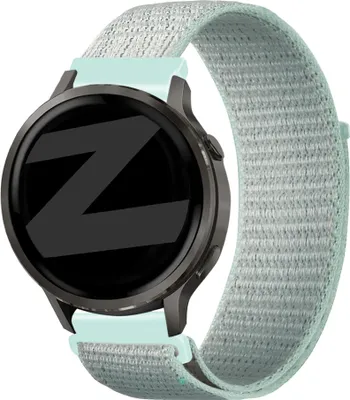 Produktbild von Bandz Nylon-Laufband (18mm) - Geeignet für Garmin Vivoactive 4s / Vivomove 3s / Venu 2s / Venu 3s / Forerunner 255s / Forerunner 265s / Venu 4 - 41mm - Helles Cyan