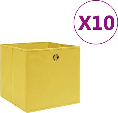 Obrázek produktu pro Úložné boxy 10 ks netkaná textilie 28 x 28 x 28 cm žluté