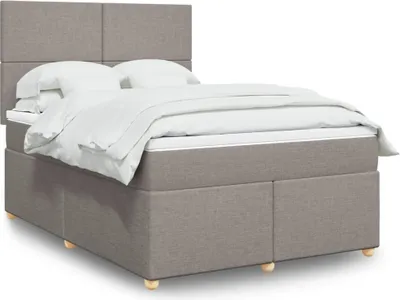 Produktbild von Boxspringbett mit Matratze Taupe 140x190 cm Stoff, Klassische Betten 2024 Neu DesignMöbel