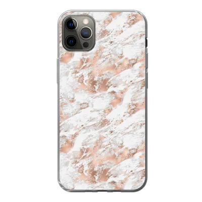 Produktbild von MuchoWow® Handyhülle Schutzhülle Hülle für iPhone 12 Pro Max Roségold - Muster - Marmor - Luxus Silikon Softcase Handy Hülle - Hartschale