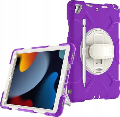 Immagine prodotto di Custodia per iPad 9/8/7 10,2" blindata con supporto girevole Viola
