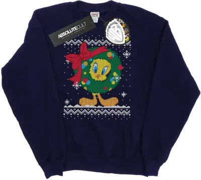 Produktbild von Looney Tunes - "Tweety Pie Christmas Fair Isle" Sweatshirt für Damen BI8333 (M) (Marineblau)