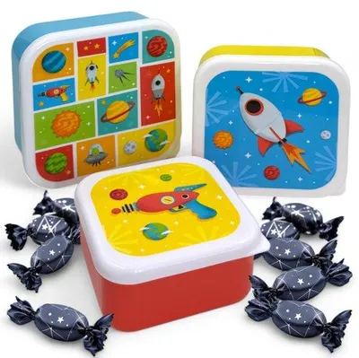 Immagine prodotto di Contenitore per il pranzo colorato, set da 3 pezzi, in plastica senza BPA, ideale per i viaggi