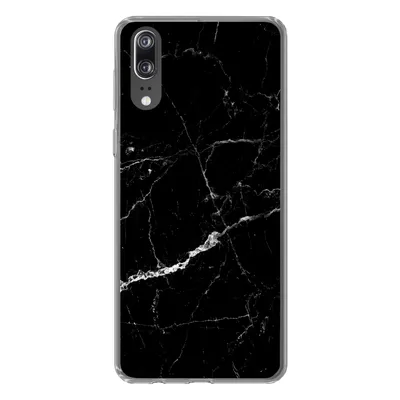 Produktbild von MuchoWow® Handyhülle Schutzhülle Hülle für Huawei P20 Marmor - Schwarz - Marmoroptik - Weiß - Luxus - Stein Silikon Softcase Handy Hülle - Hardcover