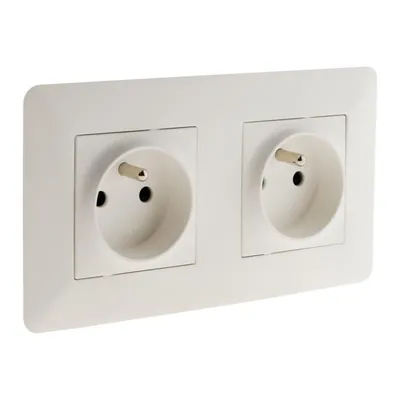Image de ARTEZO Prise double précâblée - 2P + E 16A - Blanc