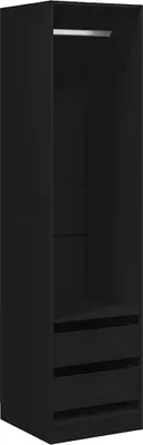 Produktbild von vidaXL Kleiderschrank mit Schubladen Schwarz 50x50x200cm Holzwerkstoff