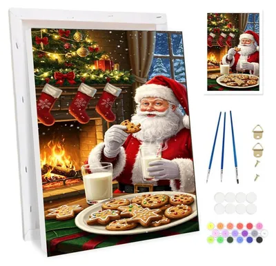 Productafbeelding van Kleurplaten set: Kerstman met lijst, voor volwassenen, 20x30 cm