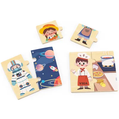 Zdjęcie produktu dla Drewniane Puzzle Układanka Dopasowanie Zawodów Lumarko!