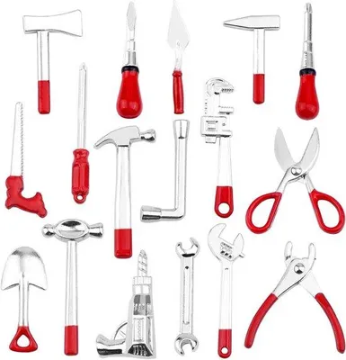 Produktbild von Miniaturgereedschapset 1:12 multifunktional für Puppenhausdekorationen