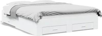 Obrázek produktu pro Maison Exclusive - Rám postele se zásuvkami bílý 160 x 200 cm kompozitní dřevo