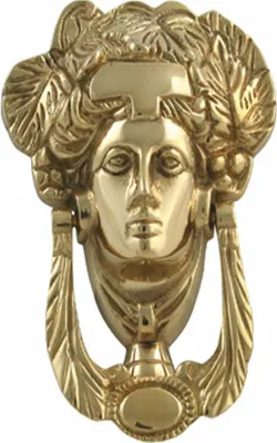 Produktbild von Casa Padrino Barock Türklopfer Lady Messing H. 18 cm - Barock Wohnaccessoires