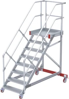 Produktbild von Euroline 513 Wartungsbühne 45° 800mm Stufenbreite 8 Stufen Alu gerieft