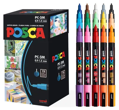 Immagine prodotto di Set di pennarelli pigmentati Posca con 15 colori