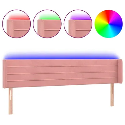 Produktbild von vidaXL LED Kopfteil Rosa 203x16x78/88 cm Samt