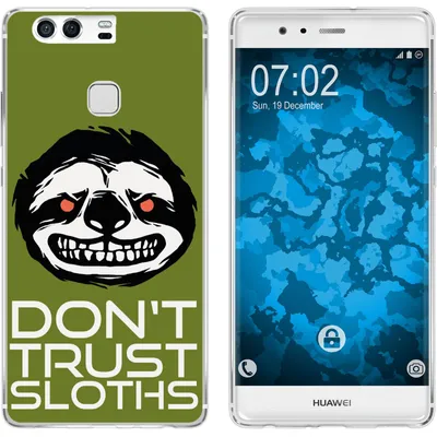 Produktbild von PhoneNatic Case kompatibel mit Huawei P9 Silikon-Hülle Crazy Animals Faultier M3