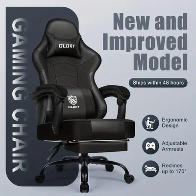 Zdjęcie produktu dla Ergonomiczne, duże krzesło biurowe z podnóżkiem i regulowaną wysokością