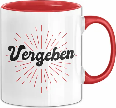 Produktbild von Vergeben Tasse Geschenk Valentinstag Geschenkidee Eifersüchtig Freund Freundin (Rot)