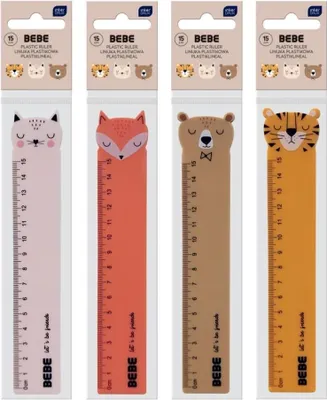Obrázek produktu pro Plastové pravítko 15 cm Bebe Friends mix – INTERDRUK