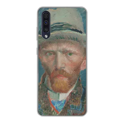 Produktbild von MuchoWow® Handyhülle Schutzhülle Hülle für Samsung Galaxy A30s Selbstporträt 1887 - Gemälde von Vincent van Gogh Silikon Softcase Handy Hülle - Karteninhaber