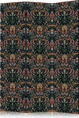Produktbild von 3-teiliger Einseitiger Vlies Paravent - Retro Vintage Intricate and Rich Pattern in Victorian Style 135x172 cm Blumen f-A-10181-z-b