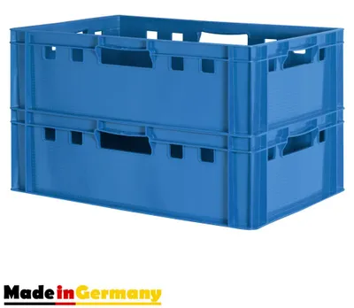 Produktbild von Fleischkiste E2 Fleischkiste Blau Fleischerkiste Fleischkisten Kiste Fleischkiste Eurobox Lebensmittelecht 60 x 40 Metzgerkiste Auswahl Kingpower, Anzahl:2