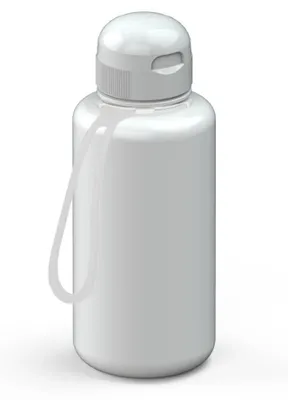 Produktbild von Trinkflasche "Sports" 700 ml - Auslaufsichere Wasserflasche mit Strap für Kinder, für Schule, Sport und Freizeit - weiß/transparent