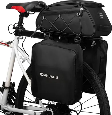 Produktbild von 3-in-1-Fahrradtraegertasche, wasserdichte Fahrrad-Ruecksitztasche, Kuehltasche mit 2 seitlichen Haengetaschen, Radfahren, Gepaecktasche, Pannier-Umhaengetasche