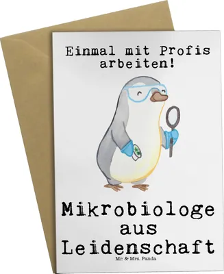 Produktbild von Mr. & Mrs. Panda babykarte Mikrobiologe Leidenschaft - Weiß - Geschenk, Labor, Forschung, Beruf, hochzeitskarten, einladungskarten, osterkarten, glückwunschkarten, Spruch