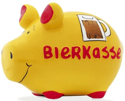 Produktbild von Spardose KCG Kleinschwein, Bierkasse, aus Keramik (B/H/T) 12,5x9x9 cm