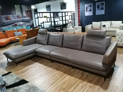 Produktbild von Ecksofa Eckcouch Sofa Polster Ecke Couch Leder  Wohnzimmer Eckgarnitur