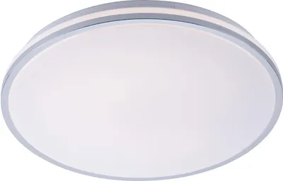 Image de Plafonnier LED, IP44, chrome, blanc, rond, D 49 cm