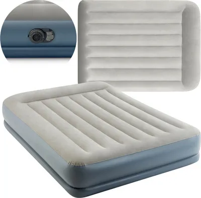 Zdjęcie produktu dla Dwuosobowy Materac Dmuchany 152X203X30 Cm Łóżko Pompka 220V Intex 64118Nd