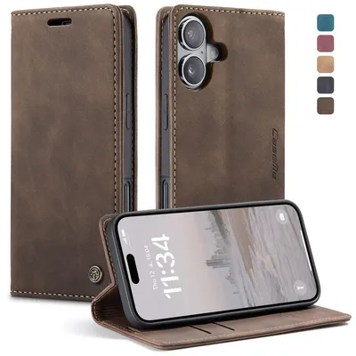 Produktbild von König Design Hülle kompatibel mit Kunstleder Handyhülle - Handy Case Braun