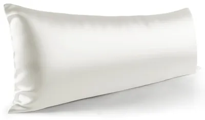 Produktbild von Kissenbezug für Seitenschläfer, 40 x 145 cm, 1 Stück – Satin-Kissenbezug, seidig weich, 40 x 145 cm, haar- und hautpflegend, mit Reißverschluss, weiß